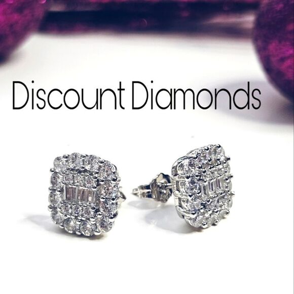 New - Stunning Clear /White Moissanite Dangle Hook Earrings on 925  Silver - Picture 2 of 8